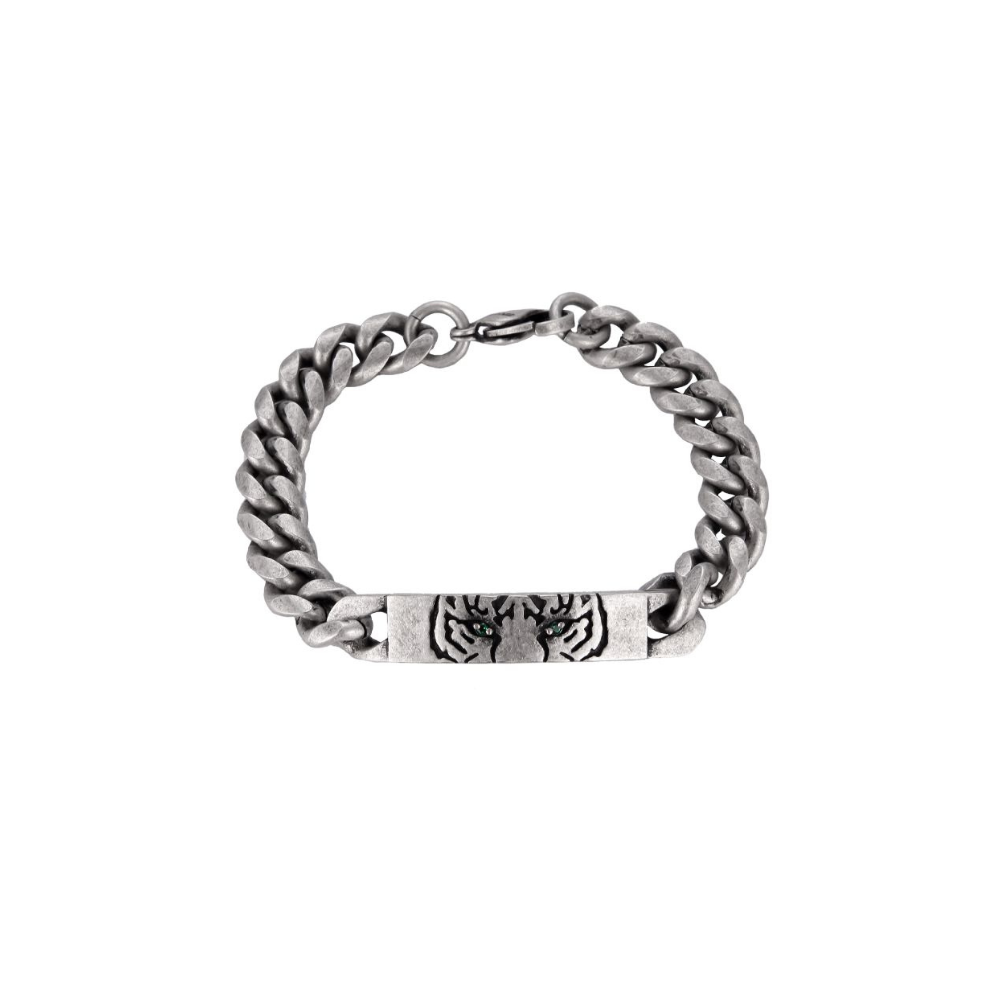 „Tiger Tag“ nerūdijančio plieno apyrankė, sidabrinė