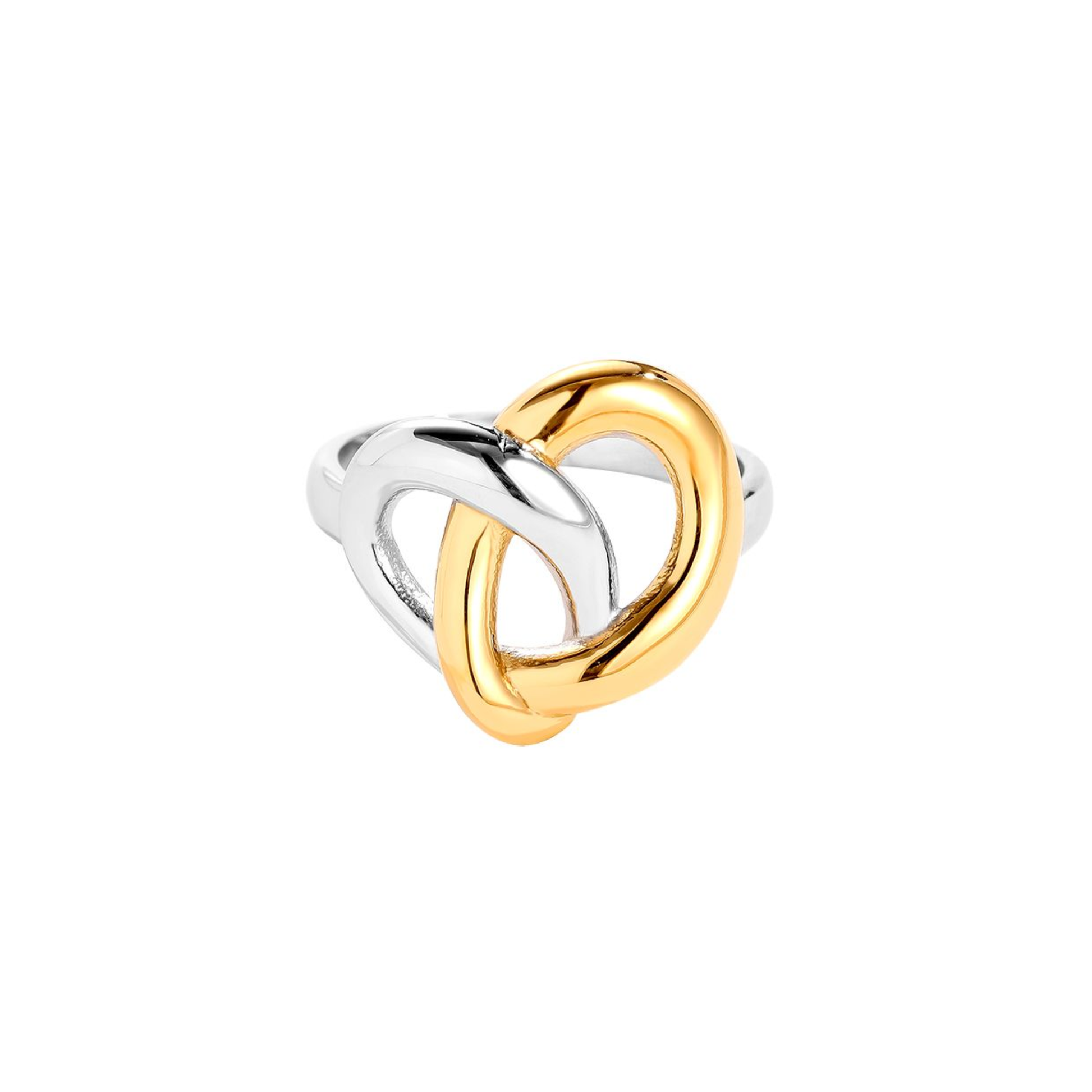 Auksinis ir Sidabrinis Žiedas su Širdele-1