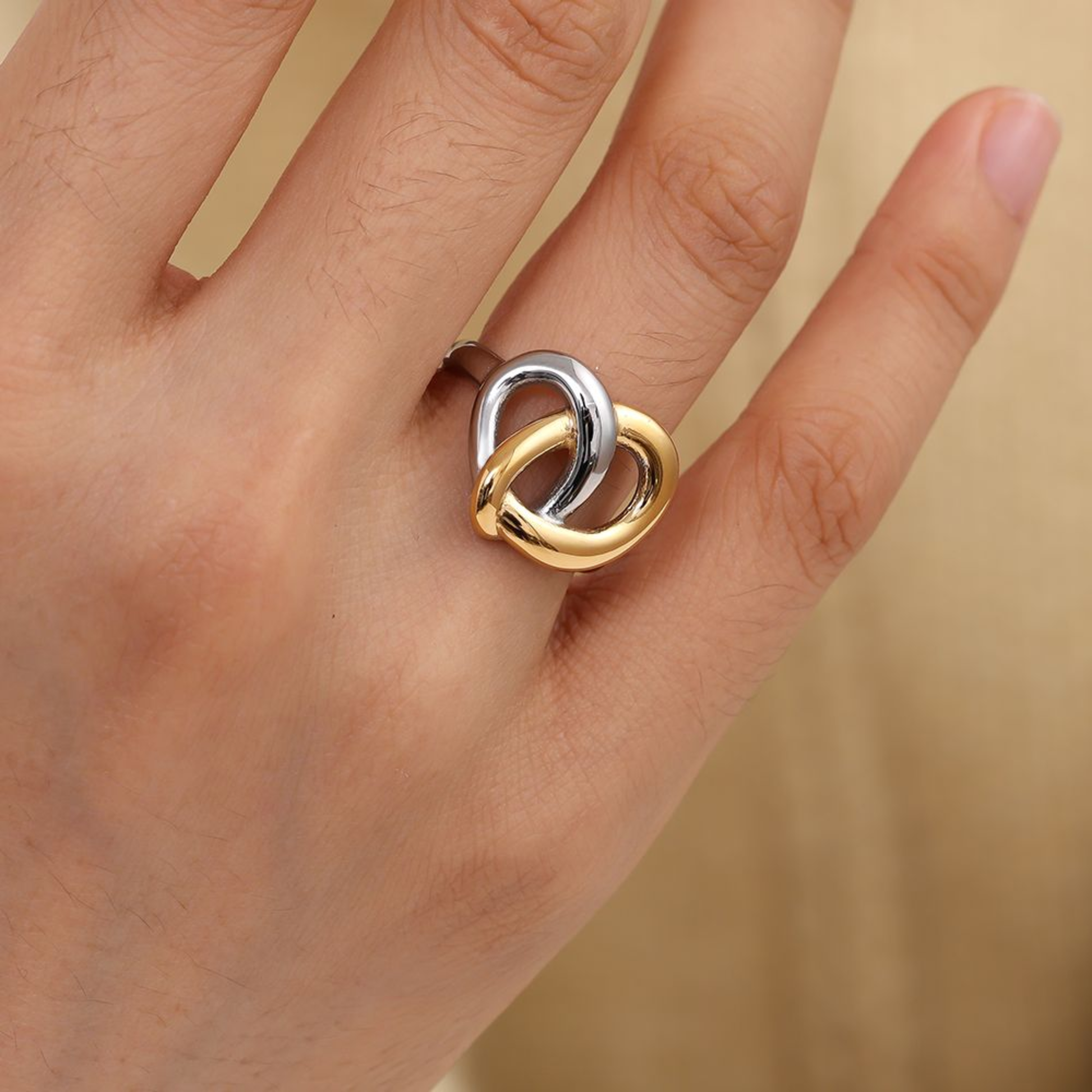 Auksinis ir Sidabrinis Žiedas su Širdele-2