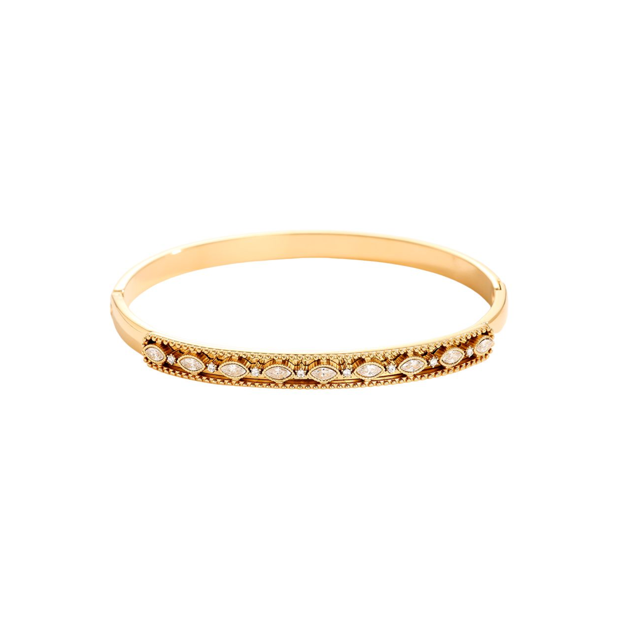 6,2 cm skersmens puošnus deimantinis nerūdijančio plieno apyrankė