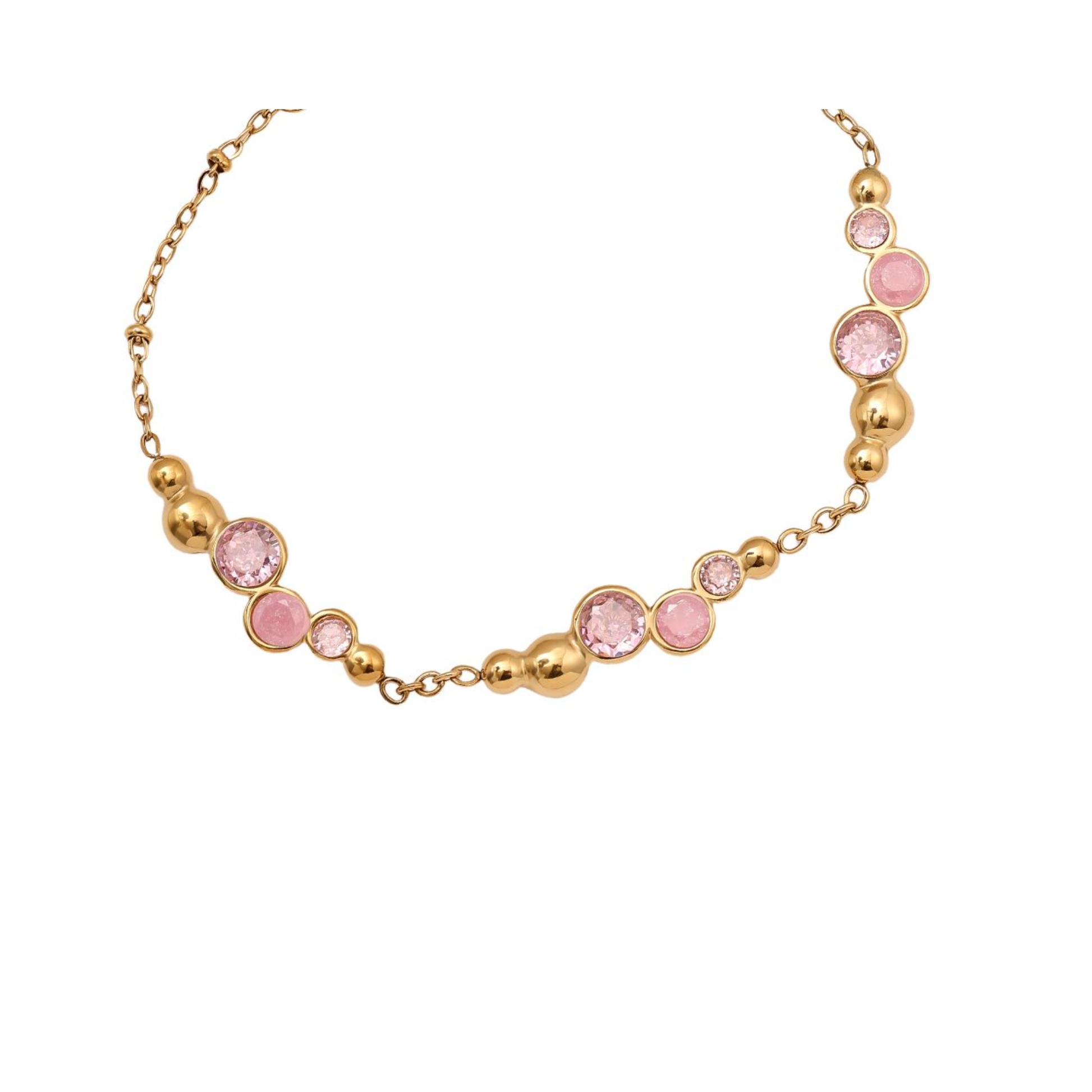 17 cm „Pro Pink Round Diamond“ nerūdijančio plieno apyrankė-2