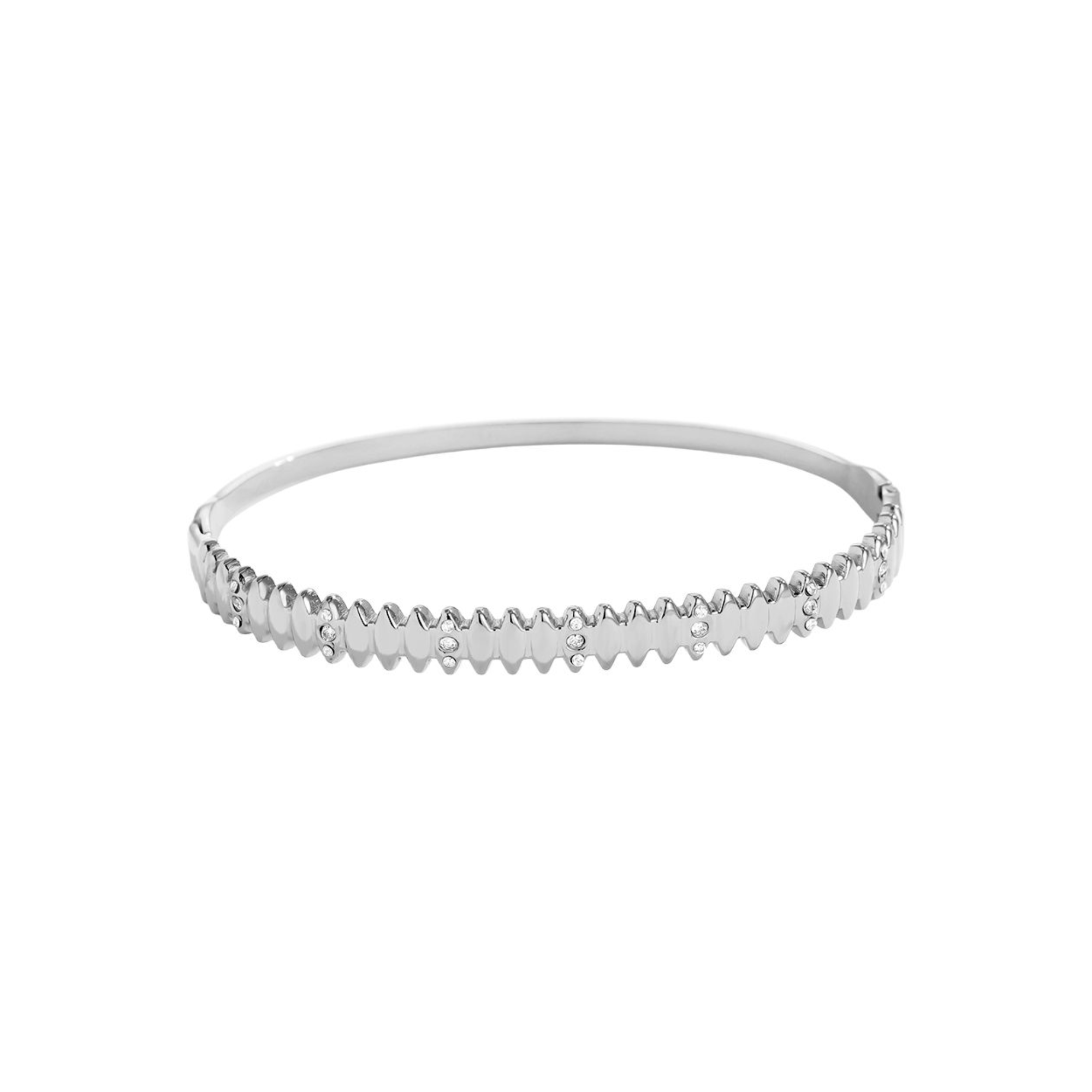 6,5 cm nerūdijančio plieno apyrankė su gražiais deimantais