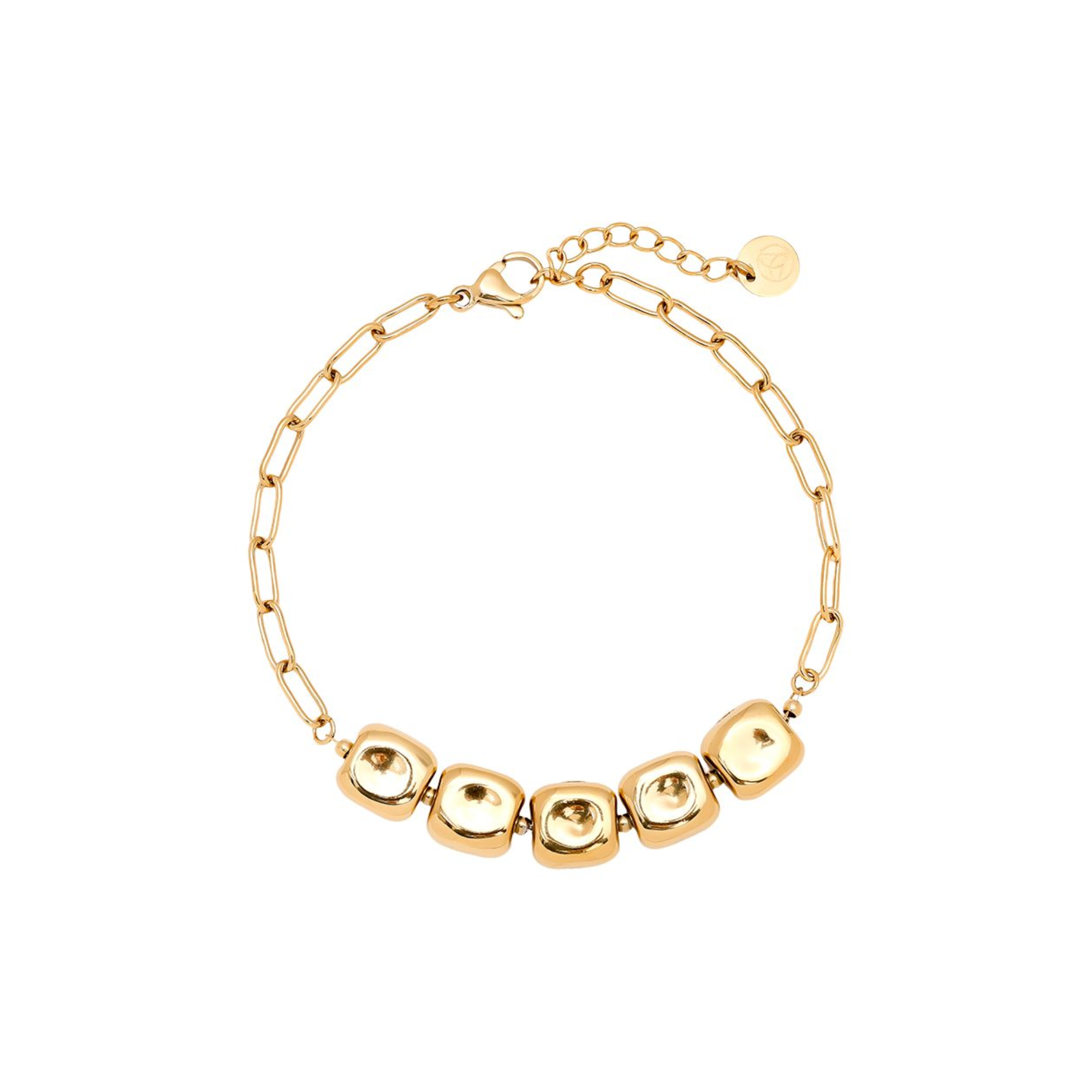 17 cm kubo formos taškinė nerūdijančio plieno apyrankė