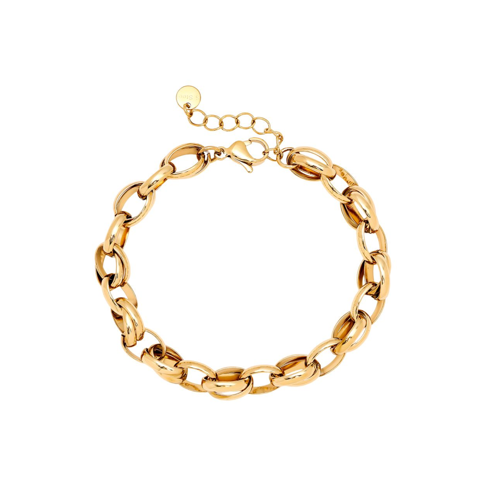 18 cm ovali nerūdijančio plieno apyrankė