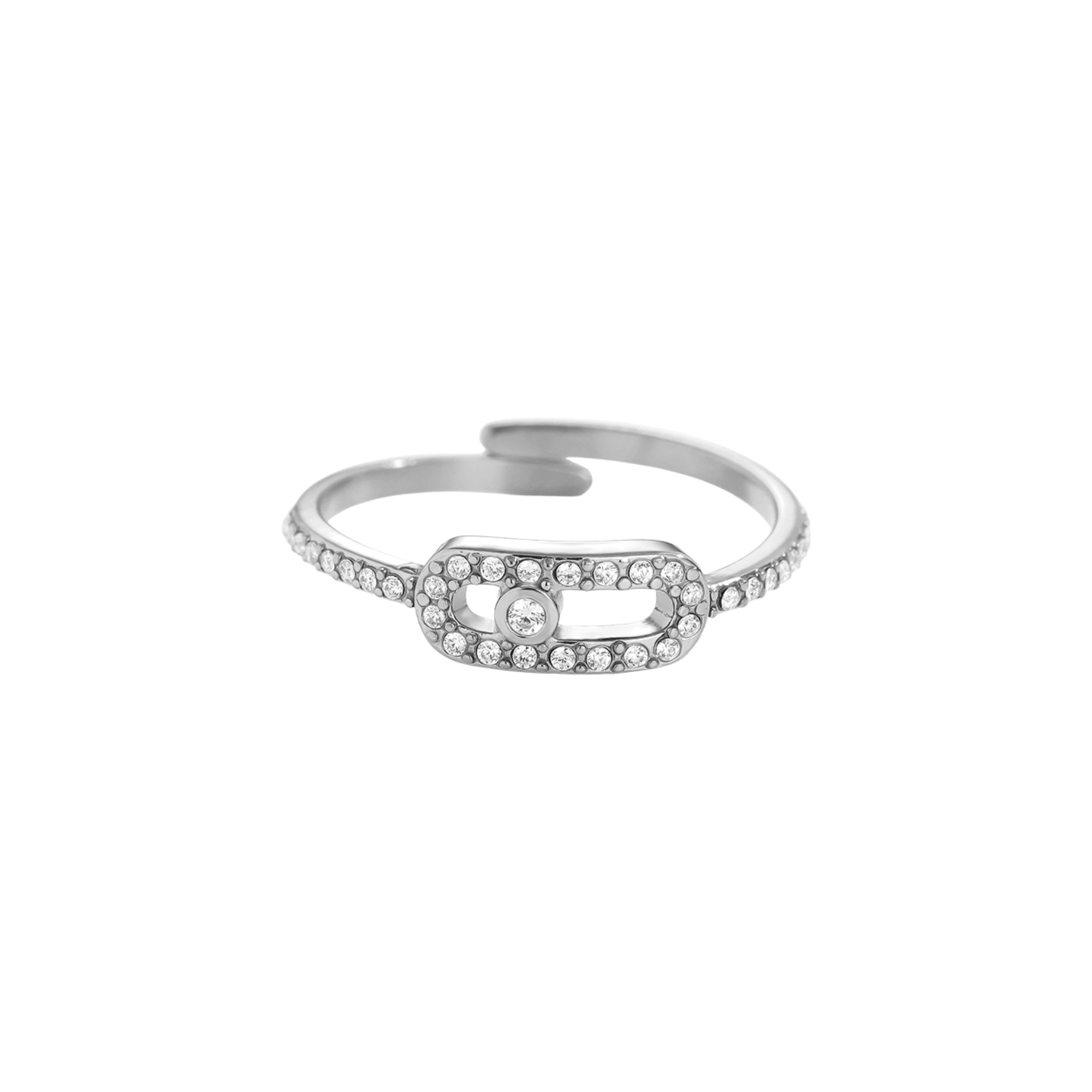 Diamond Cube Eye stainless steel ring-zoom-1