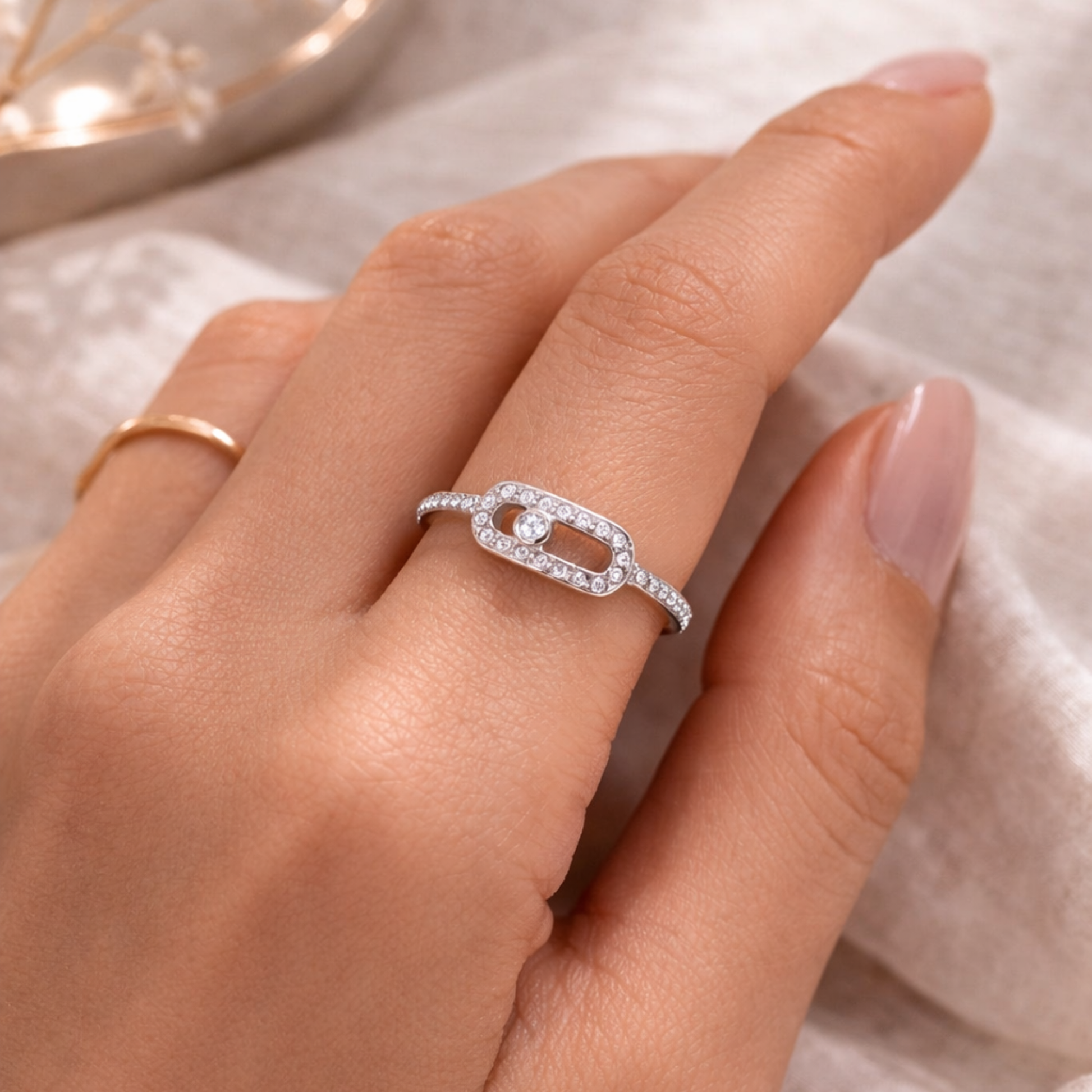 Diamond Cube Eye stainless steel ring-2