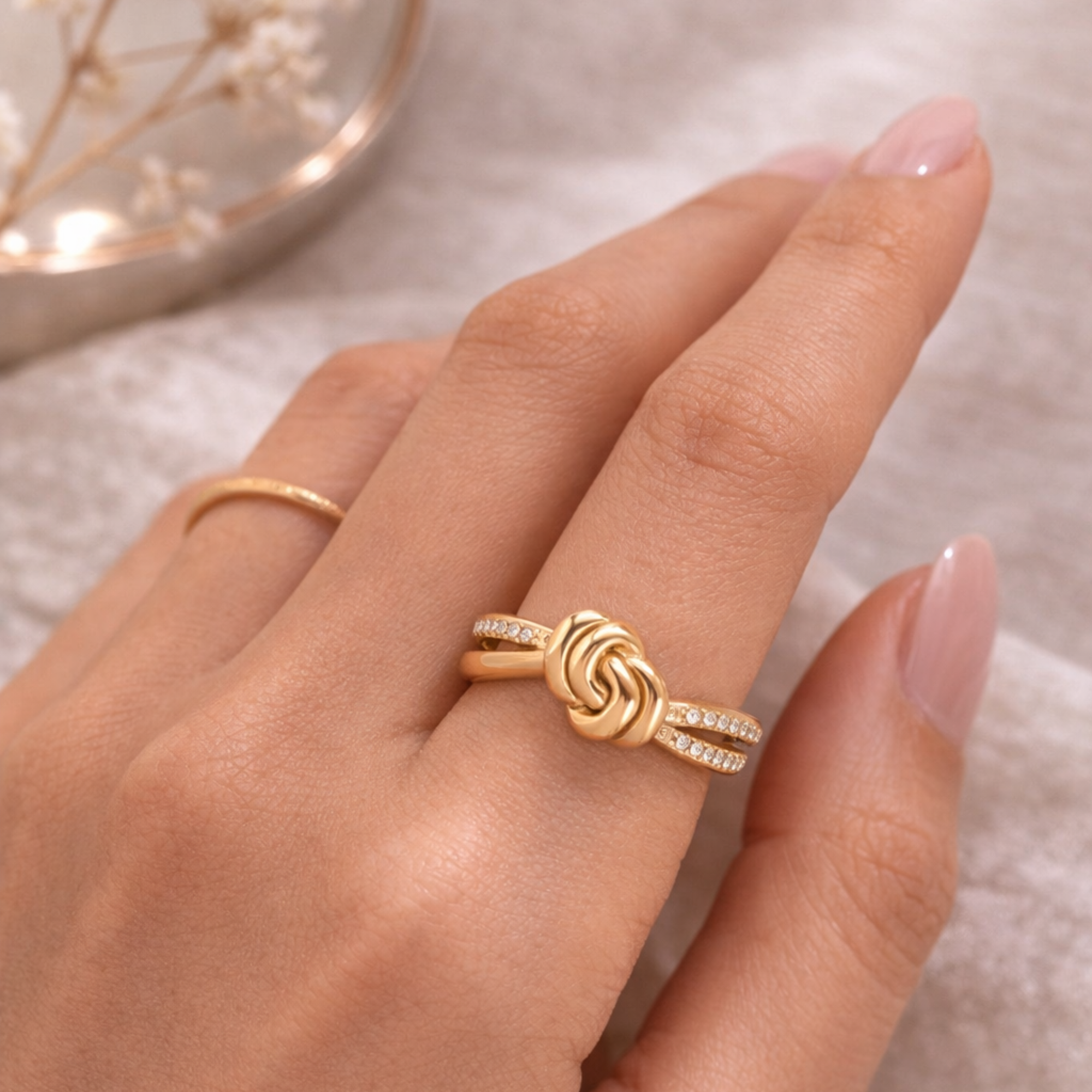 Knot Diamonds stainless steel ring