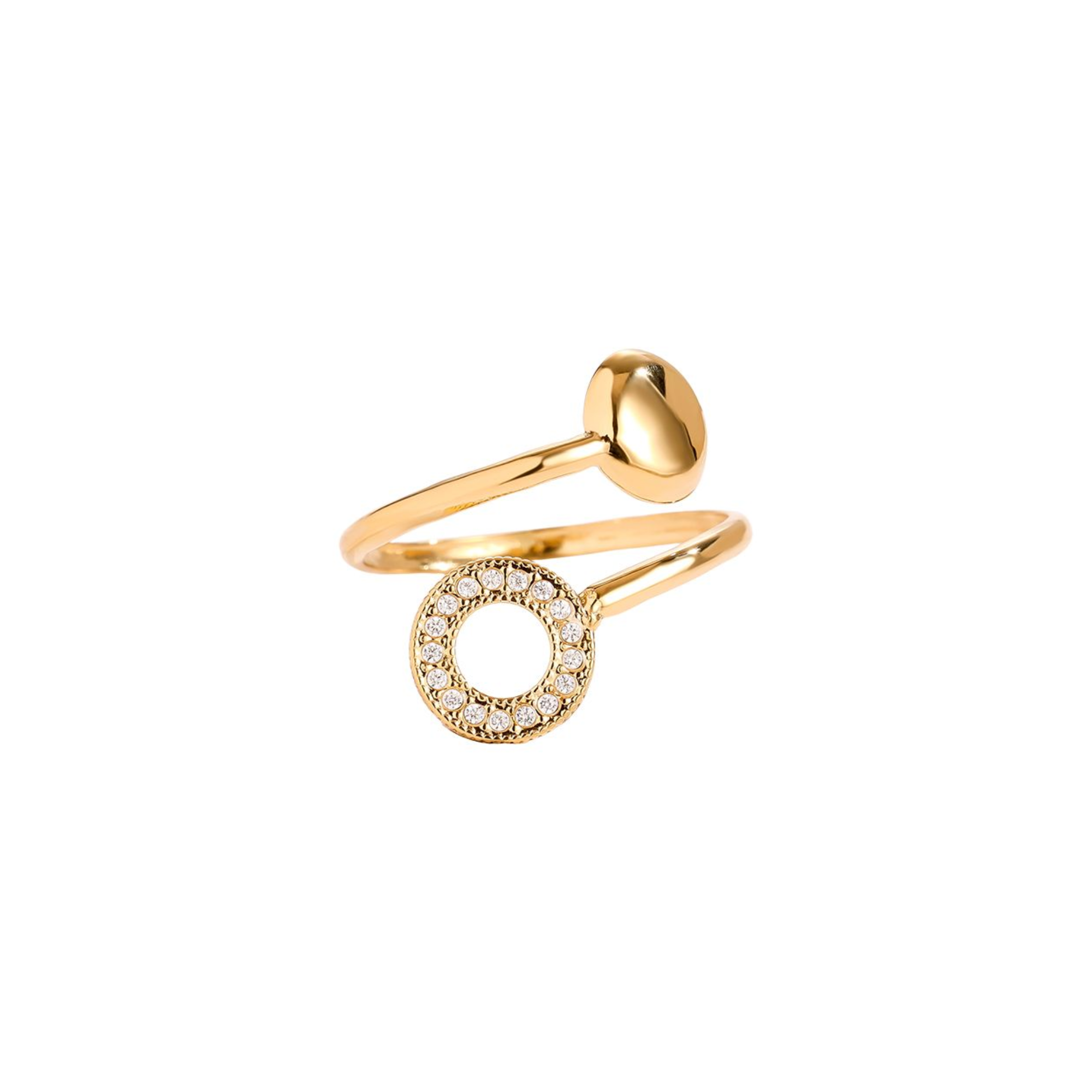 Diamond Cycle And Plate Stainless Steel Ring-zoom-1