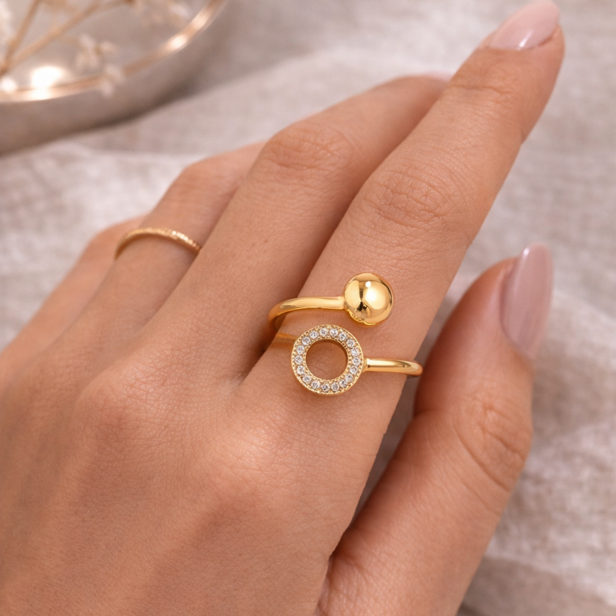 Diamond Cycle And Plate Stainless Steel Ring